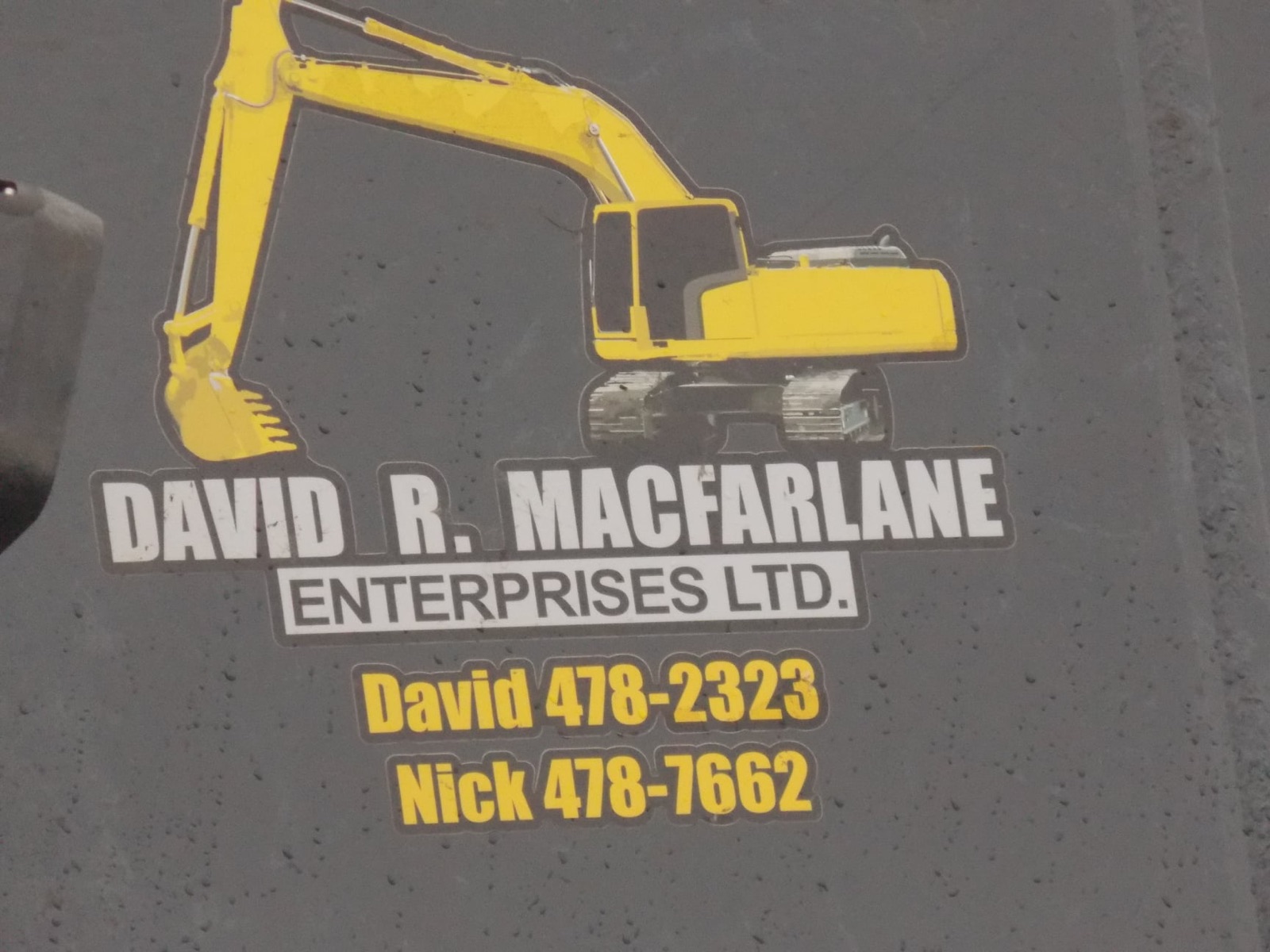 David R MacFarlane Enterprises Ltd truck door